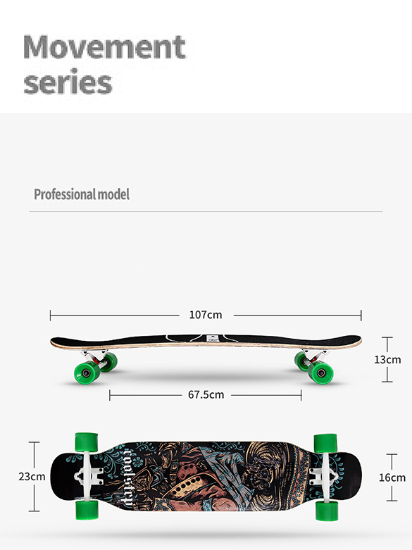 Single Warped Naked Professional Custom Road Maple Skateboard Long Board(图2)