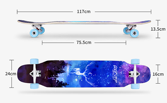 Single Warped Naked Professional Custom Road Maple Skateboard Long Board(图4)